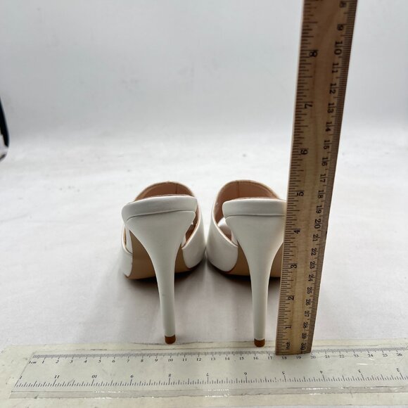 FOWT White Pointed Toe Classic Mules Slide Womens Stylish Thin High Heel Sandals - Picture 5 of 8
